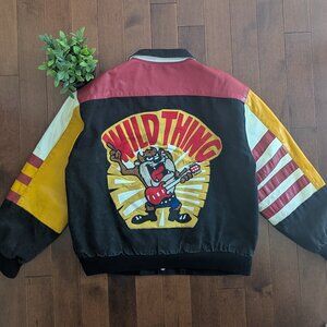 TAZ WILD THING JEFF HAMILTON VINTAGE LEATHER VARSITY JACKET